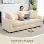 Sofá 3 Plazas Tapizado en Pana para Salón | Muebles Tam Tam