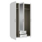 Armario 133 cm Blanco con Espejo y Cajones