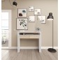 Mesa Escritorio Extensible Consola 2 en 1 | Blanco Artik y Roble Canadian 98,5 cm