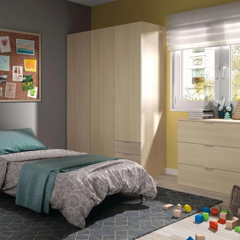 Armario para ropa 3 puertas y 3 cajones - Muebles Tam Tam