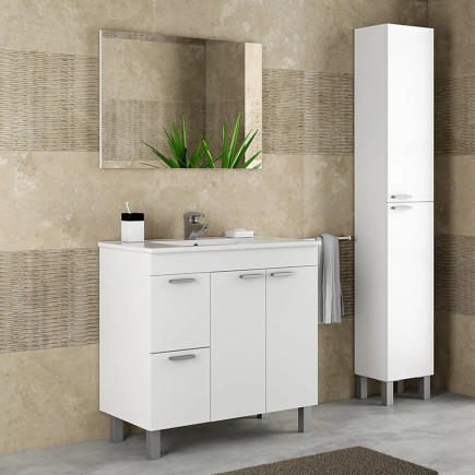 Modulo Baño con 2 Puertas 2 Cajones y Espejo
