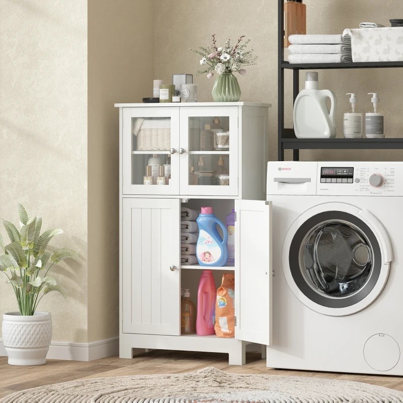 Armario Auxiliar de Baño con Puertas de Cristal - Muebles Tam Tam