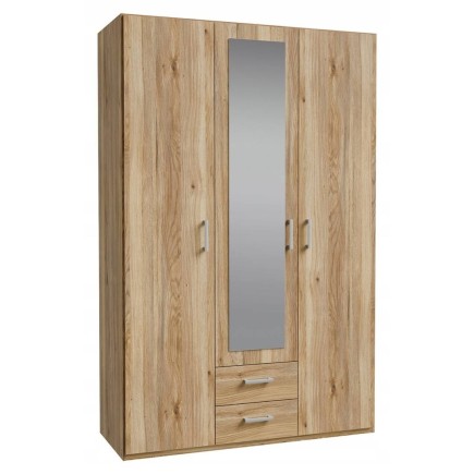 Armario 133x210 Roble con Espejo y 2 Cajones | Muebles Tam Tam