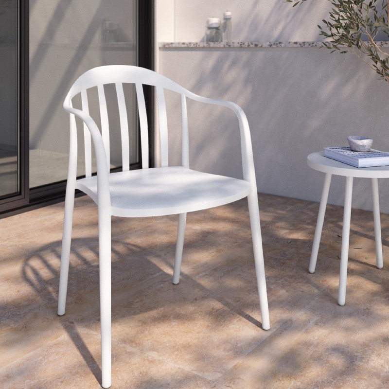 Silla Malibu apilable para jardín y terraza | Silla exterior