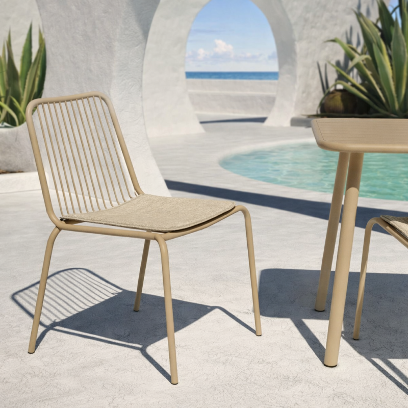 Silla Aloha Metal Apilable Arena – Comedor, Restaurante y Terraza