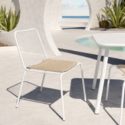 Pack 4 Sillas Aloha Metal Apilable Blanco – Comedor y Restaurante