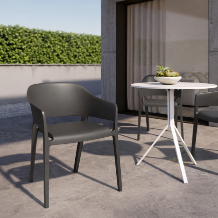 Pack 4 Sillas Valeta Polipropileno Grafito – Interior y Exterior