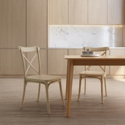 Silla Roma Polipropileno Apilable – Arena, Blanco y Grafito