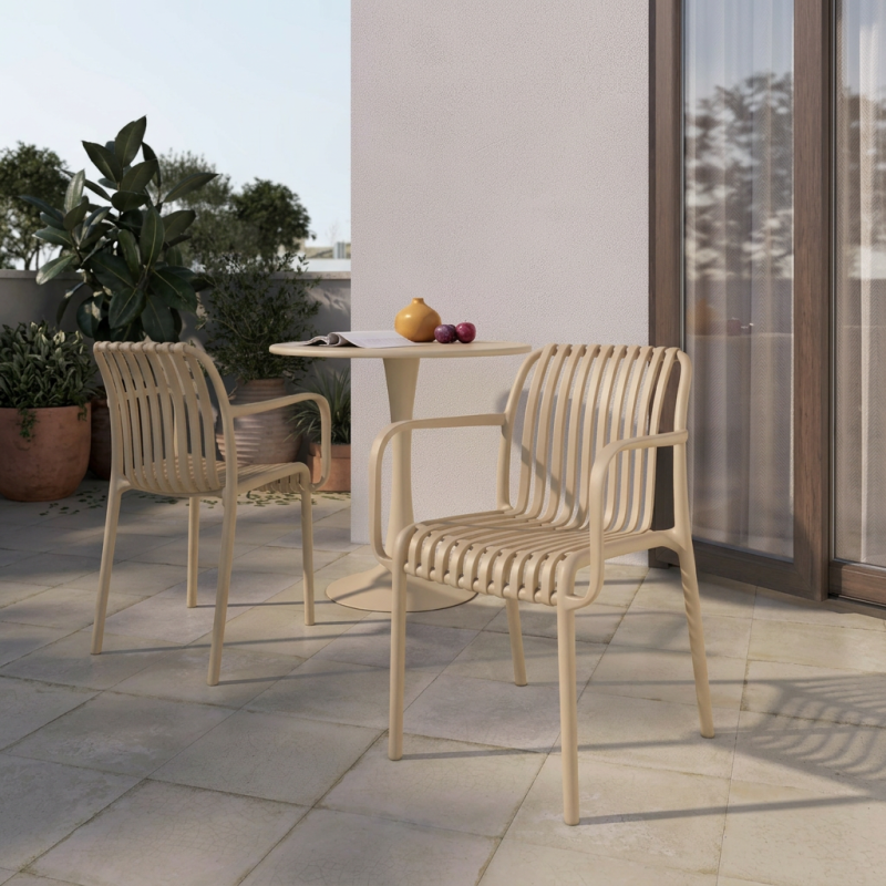 Silla Habana Polipropileno con Reposabrazos – 5 Colores Exterior