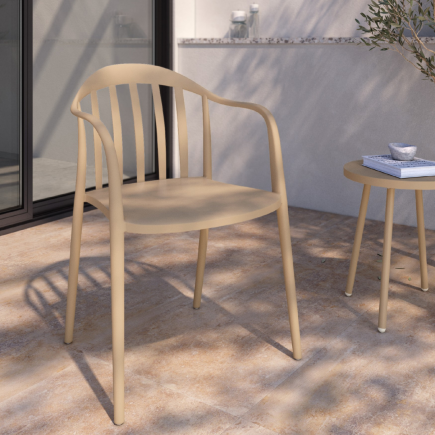 Silla Malibu apilable para jardín y terraza | Silla exterior