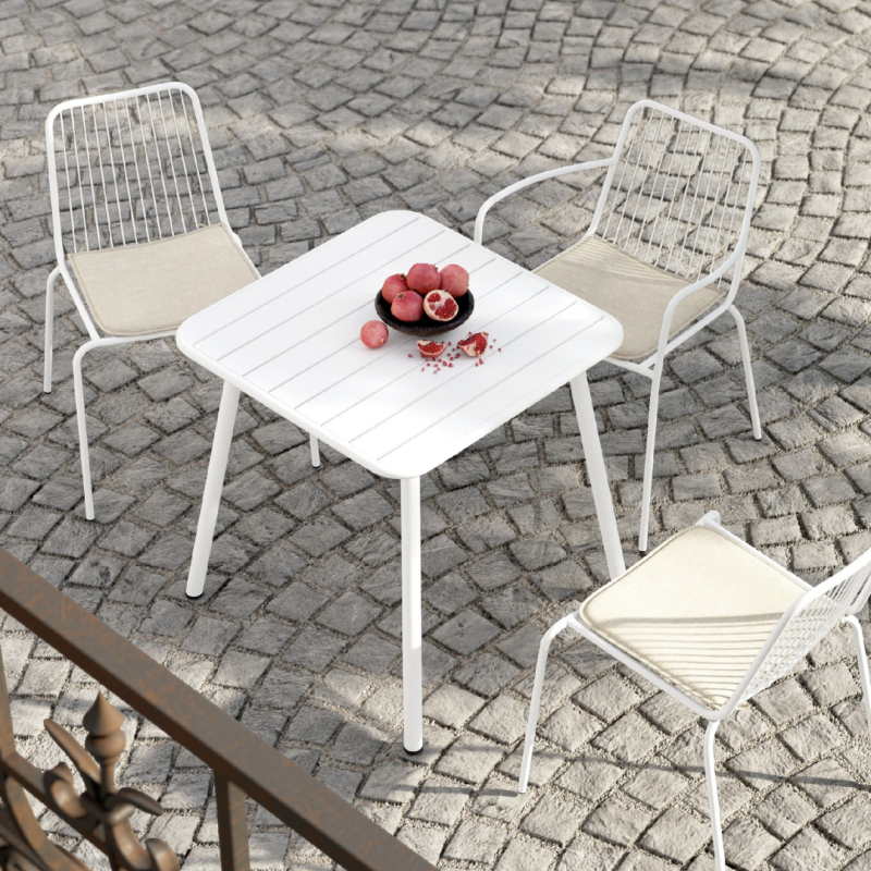 Mesa exterior metal 70x70 Honolulu | Mesa jardín 4 personas