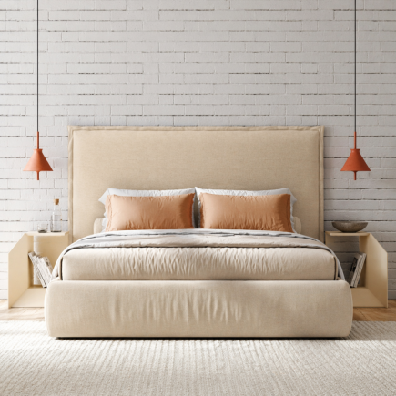 Cabecero Iki 165 cm Crema Lino con Solapa
