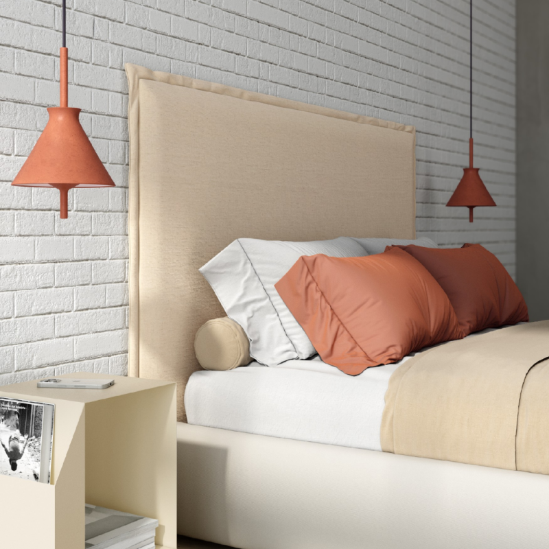 Cabecero Iki 165 cm Crema Lino con Solapa