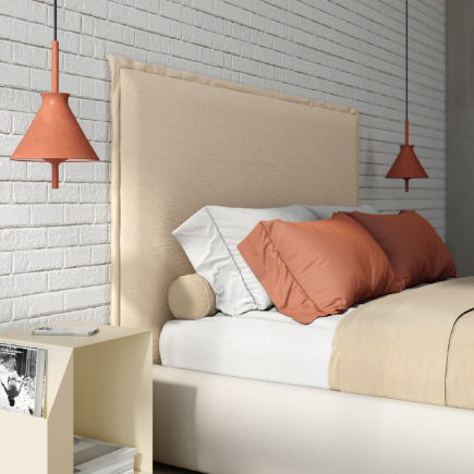 Cabecero Iki 165 cm Crema Lino con Solapa