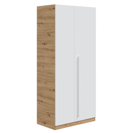Armario Noa 2 Puertas Blanco y Roble 90 cm – Estilo Nórdico