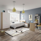Armario Low Cost 2 Puertas con Cajones 80 cm Blanco y Roble