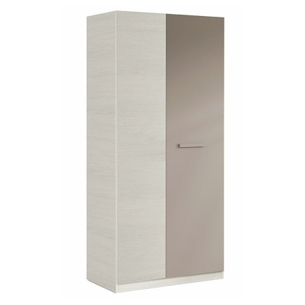 Armario Juvenil Ares Plus 2 Puertas Blanco y Basalto 90x200 cm