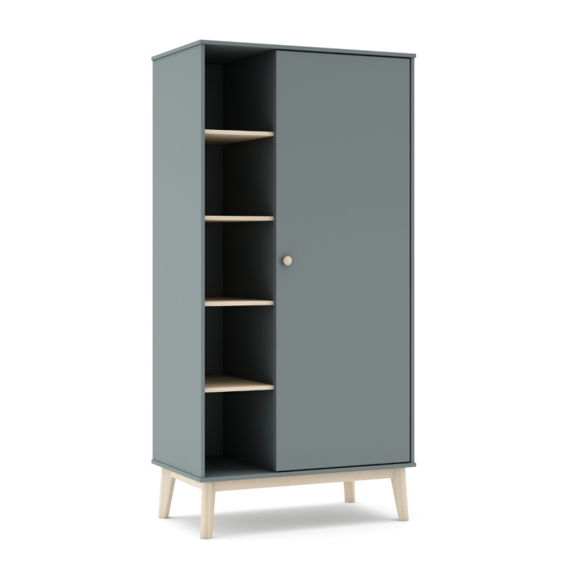 Armario 1 Puerta Verde Kaki con Estantes 181 cm