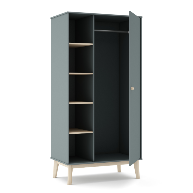 Armario 1 Puerta Verde Kaki con Estantes 181 cm