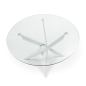 Mesa Redonda Cristal Blanca 120 cm Moderna