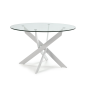 Mesa Redonda Cristal Blanca 120 cm Moderna