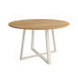 Mesa Redonda Roble 100 cm con Patas Marfil Moderna