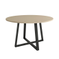 Mesa Redonda Perla 100 cm con Patas Negras Moderna