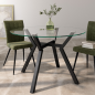 Mesa Redonda Cristal 120 cm con Patas Negras Moderna