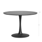 Mesa Redonda 110 cm Blanca o Negra con Base Central Moderna