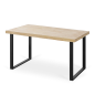 Mesa Comedor 140x80 Industrial Roble y Negro | Diseño Moderno