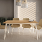 Mesa 140x90 Roble con Patas Metálicas Marfil | Diseño Nórdico