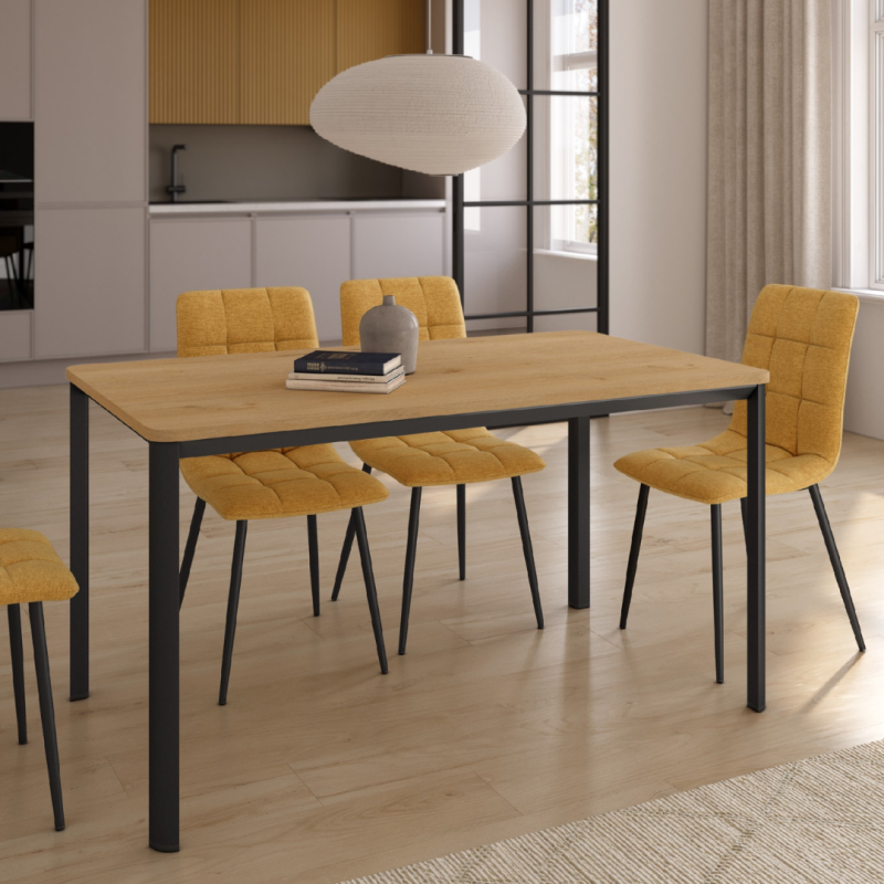 Mesa Comedor Roble 180x90 Industrial | Grande para 6-8 Personas