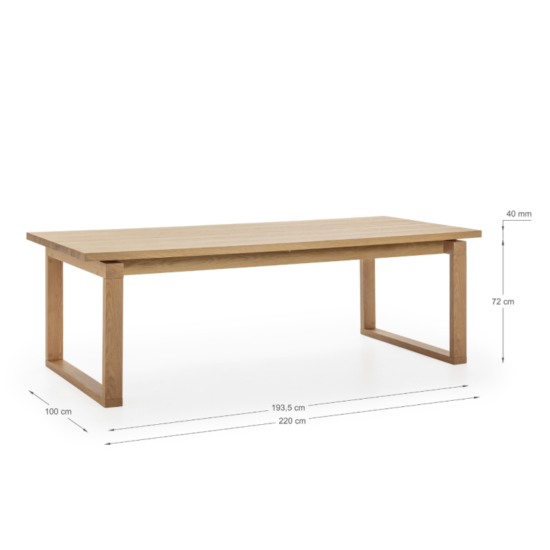 Mesa Comedor Roble 220 cm Grande | Para 8-10 Personas