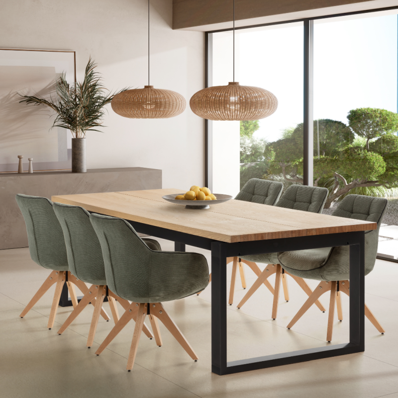 Mesa Comedor Roble 220 cm Industrial | Grande 8-10 Personas