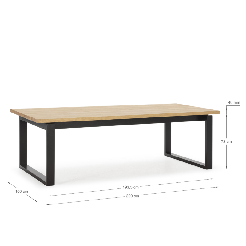 Mesa Comedor Roble 220 cm Industrial | Grande 8-10 Personas
