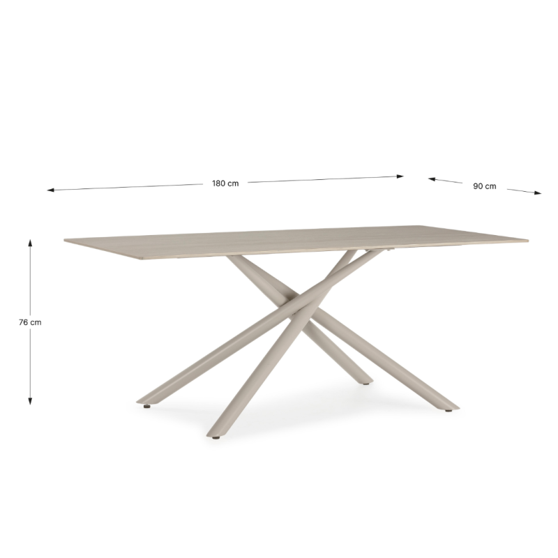 Mesa Comedor Cerámica 180x90 Beige | Resistente y Moderna