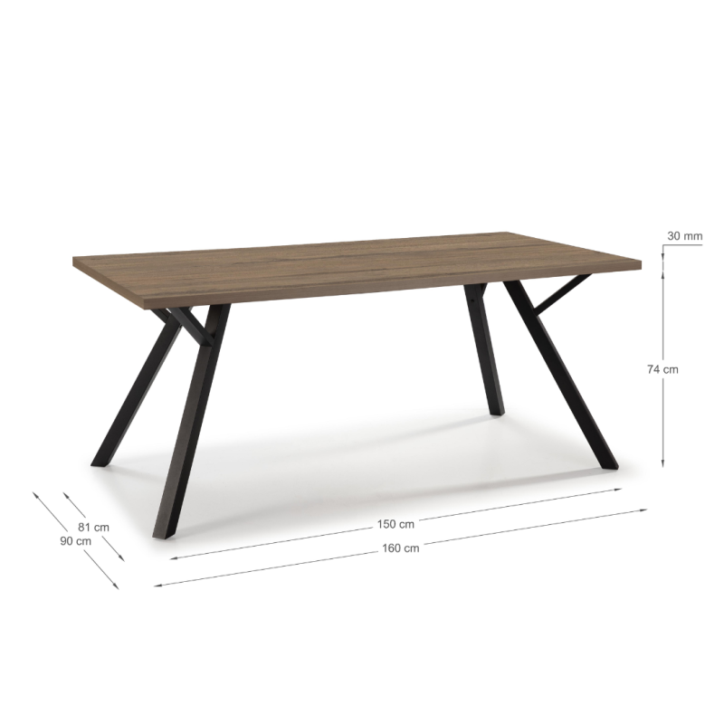 Mesa Comedor Nogal 160x90 Moderna | Para 4-6 Personas