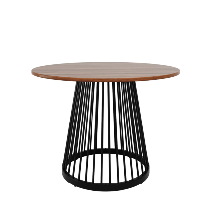 Mesa Redonda 80 cm Nogal | Compacta para 2-4 Personas