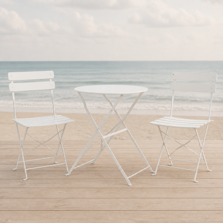Conjunto Bistro Plegable 2 Personas Balcón | Mesa y Sillas Exterior Antióxido