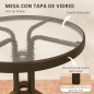 Conjunto Jardín Mesa Vidrio y 2 Sillas Apilables | Exterior Elegante