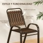 Conjunto Jardín Mesa Vidrio y 2 Sillas Apilables | Exterior Elegante
