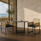 Set Ratán Anidable con Mesa de Cristal y 2 Sillas | Exterior Compacto