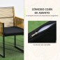 Set Ratán Anidable con Mesa de Cristal y 2 Sillas | Exterior Compacto
