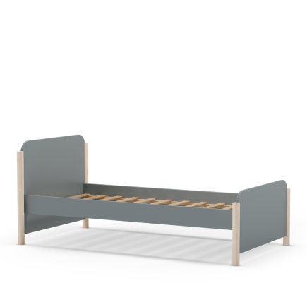 Cama Juvenil Verde Kaki y Madera 90x190 | Diseño Moderno