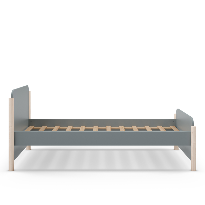 Cama Juvenil Verde Kaki y Madera 90x190 | Diseño Moderno