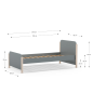 Cama Juvenil Verde Kaki y Madera 90x190 | Diseño Moderno