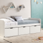 Cama Juvenil Blanca con 3 Cajones 90x190 | Cama con Almacenaje