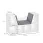 Librería Infantil con Rincón de Lectura y Cojín | 6 Cubos 102x61 cm