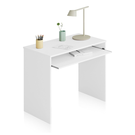 Mesa Ordenador i-Joy Blanco Artik con Bandeja Extraíble | 90x54x79 cm