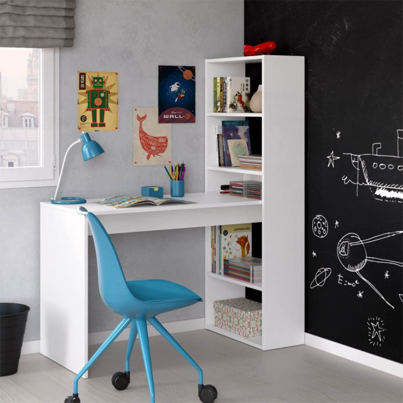 Escritorio con Estantería Integrada Blanco Artik | 120x50 cm
